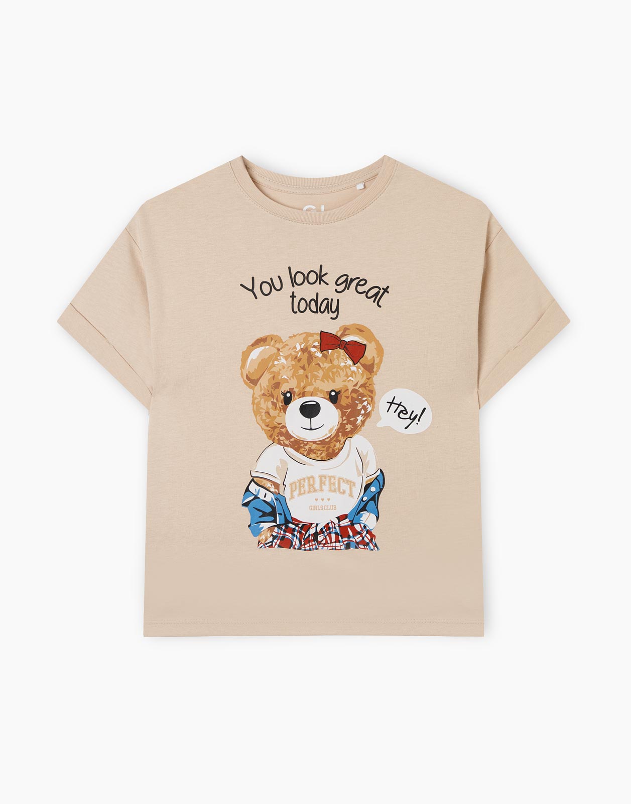 

Футболка детская Gloria Jeans GKT022735, бежевый, 128, GKT022735