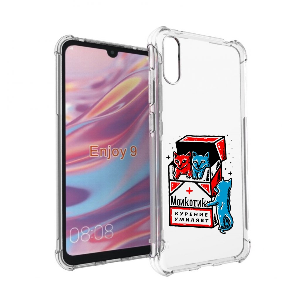 

Чехол бампер MyPads красно-синие-коты для Huawei Enjoy 9, Прозрачный, Tocco