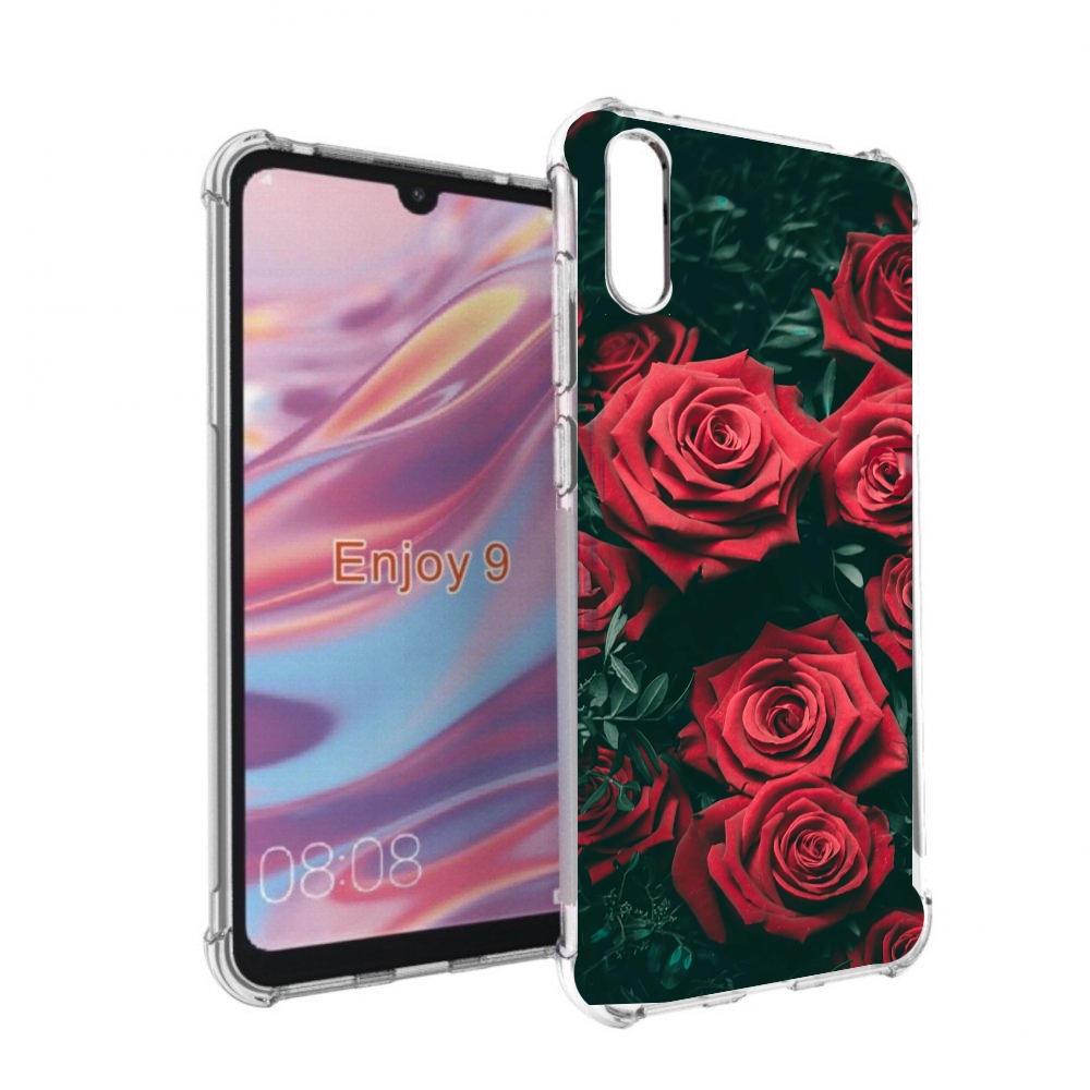 Чехол бампер MyPads красные-бархатные-розы для Huawei Enjoy 9
