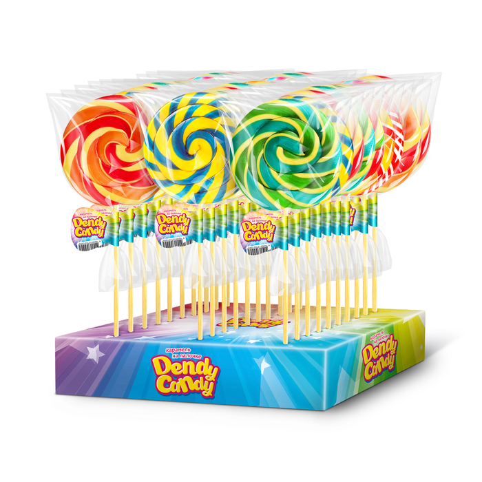 Леденцовая карамель на палочке Dendy Candy карусель микс 30 г, 30 штук