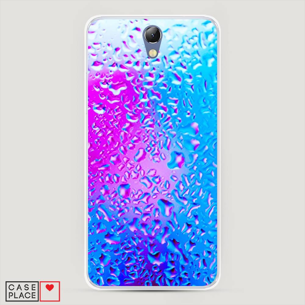 

Чехол на Lenovo Vibe S1 "Капли на стекле", Голубой;розовый, 111450-3