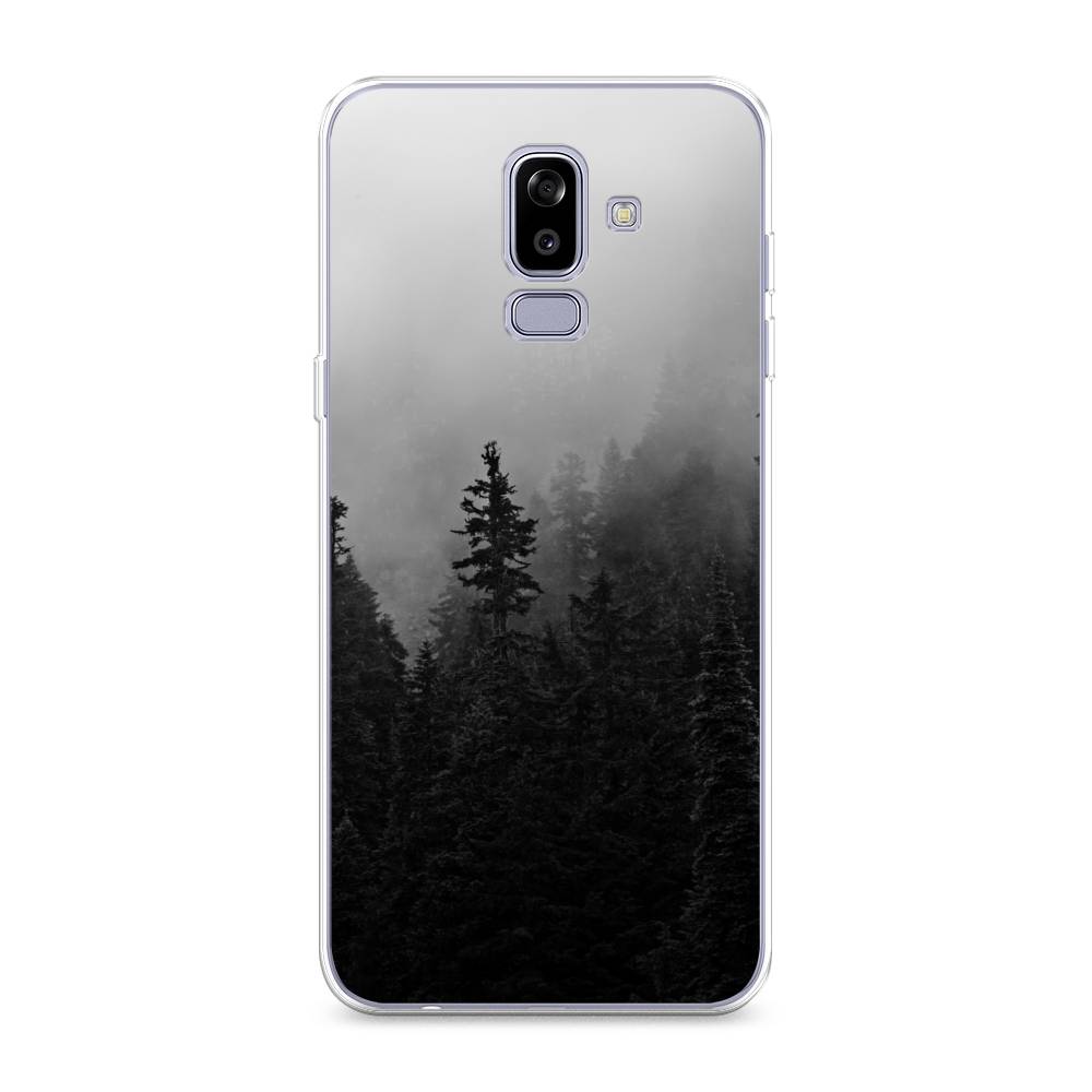 

Чехол на Samsung Galaxy J8 "Туманный лес", Серый;черный, 26550-2