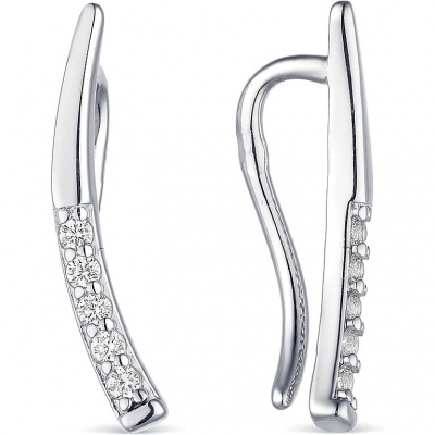 

Серьги из серебра с фианитом Эстет 45С153885, 45С153885