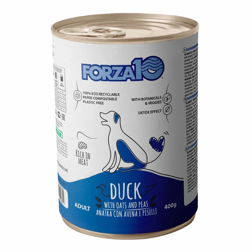 Влажный корм для собак Forza10 Maintenance с уткой, овсом и горошком 12 шт по 400 г