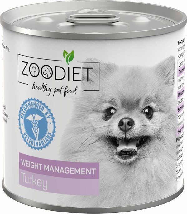 Влажный корм для собак Zoodiet Weight Management при ожирении, с индейкой - 240 г х 12 шт