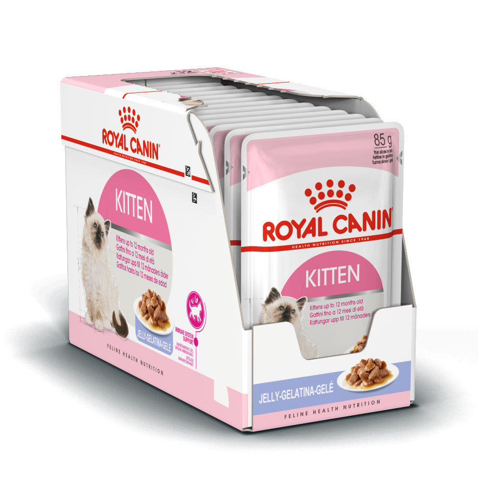 Влажный корм котят Royal Canin Kitten с мясом, кусочки в желе - 85 г х 28 шт