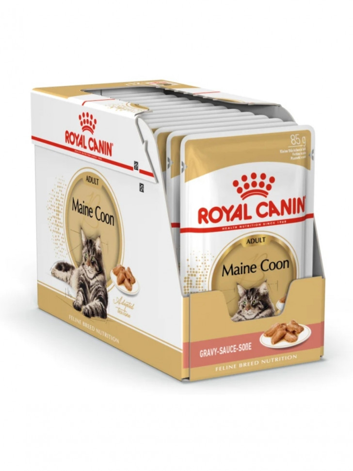 

Влажный корм для кошек Royal Canin Maine Coon Adult с мясом, 28шт по 85г