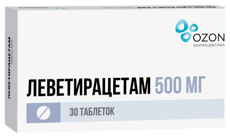 Купить Леветирацетам таблетки 500 мг 30 шт., Озон ООО