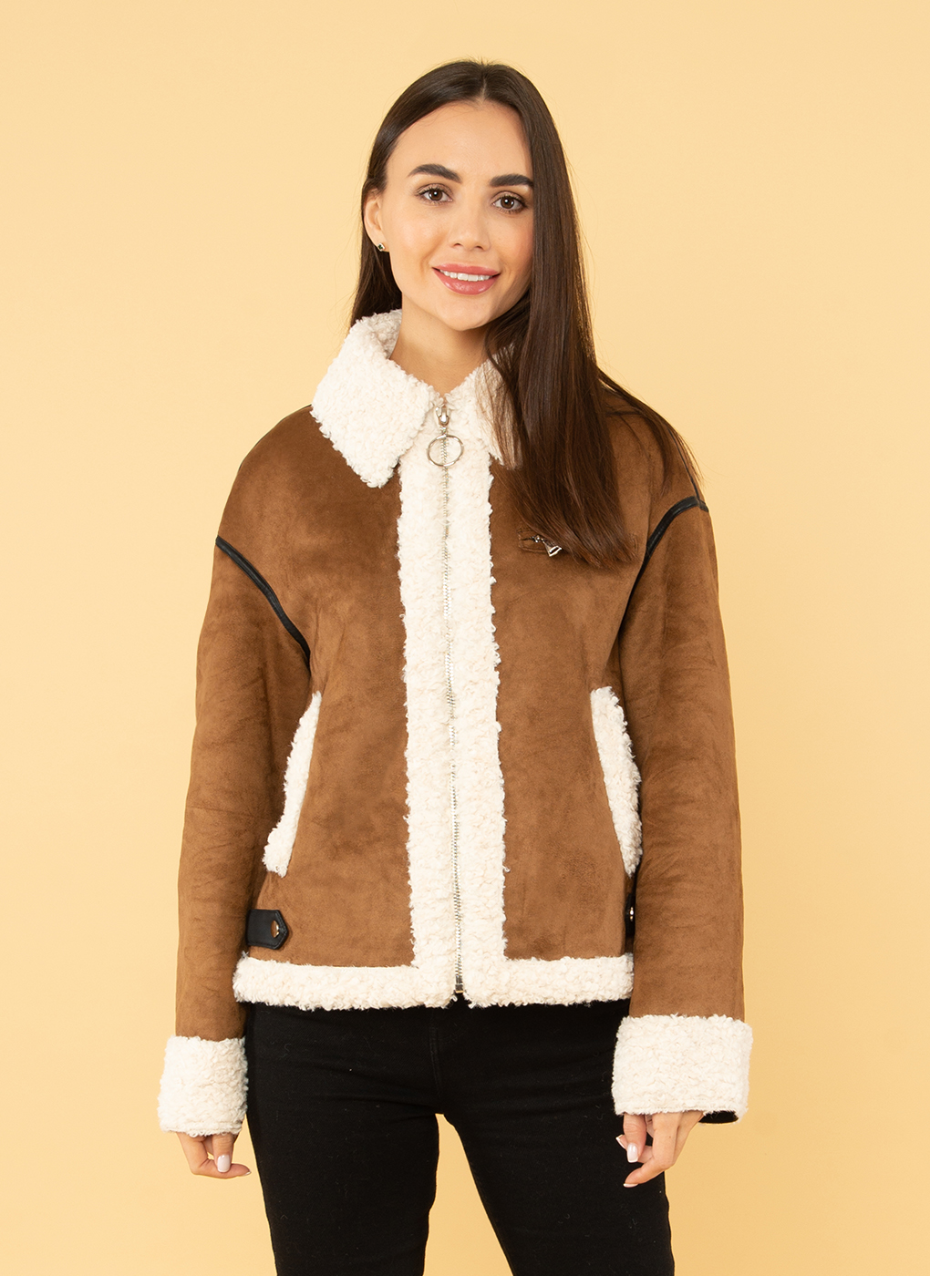 

Дубленка женская Каляев 57503 коричневая 44 RU, 57503