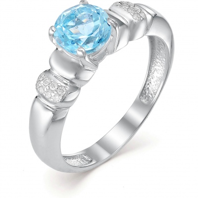 

Кольцо с топазом и фианитами из серебра р. 17,5 Алкор серебро 01-0324_00ТБ-00, 01-0324_00ТБ-00