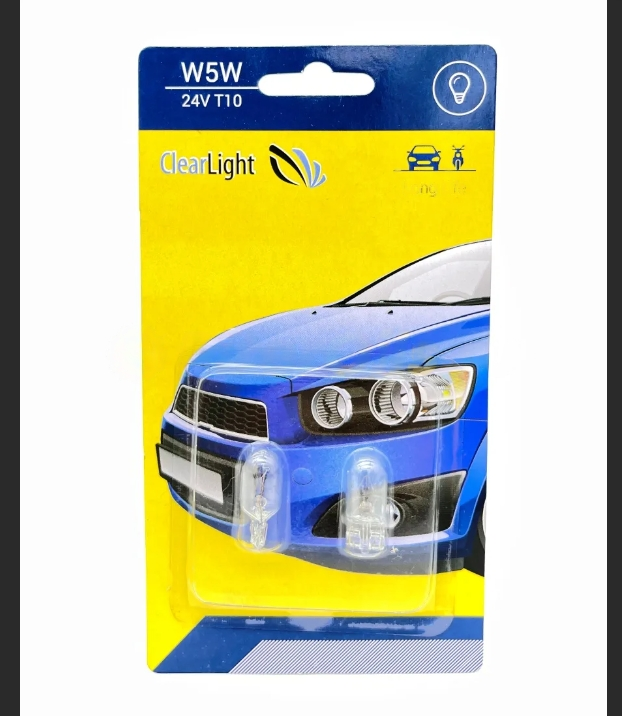 

Лампа 12V W5W 5W 4300K ClearLight 2 шт. блистер