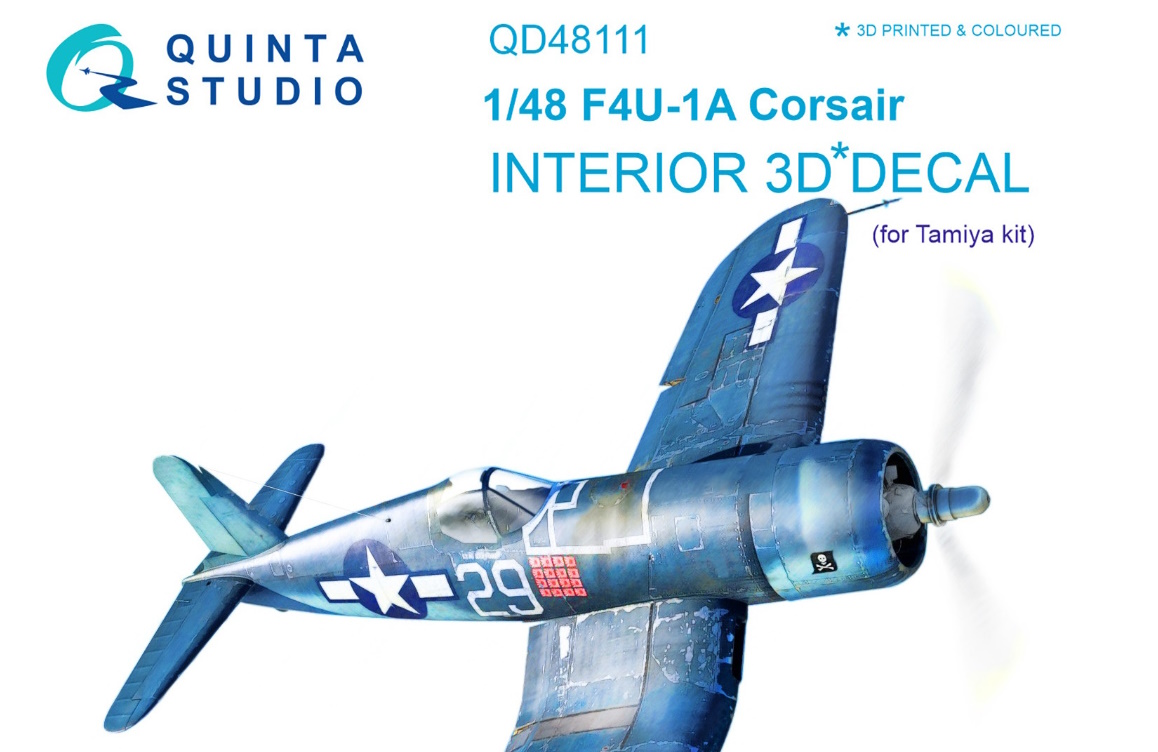 QD48111 3D Декаль интерьера кабины F4U-1A для модели Tamiya