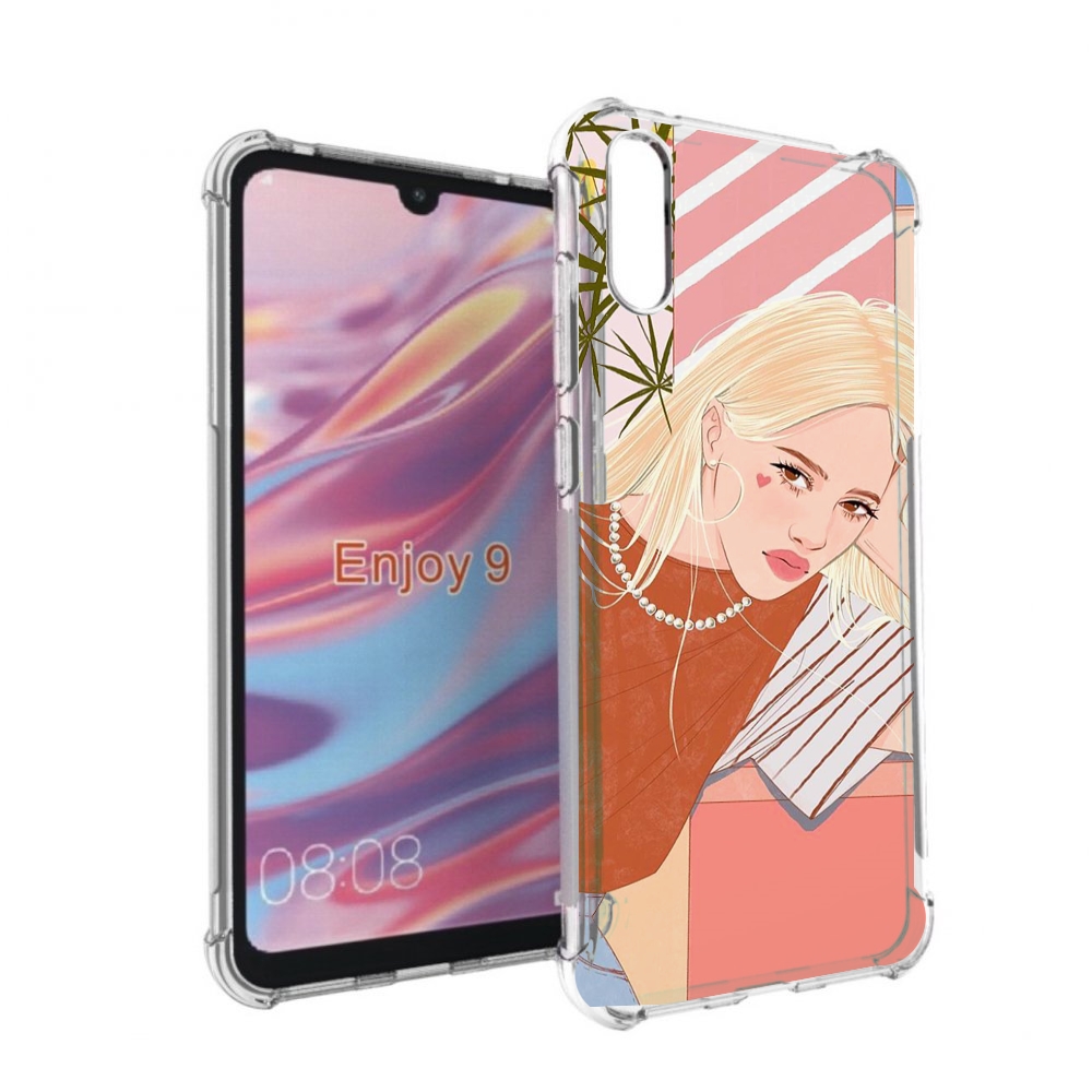 

Чехол бампер MyPads летняя-девочка женский для Huawei Enjoy 9, Прозрачный, Tocco