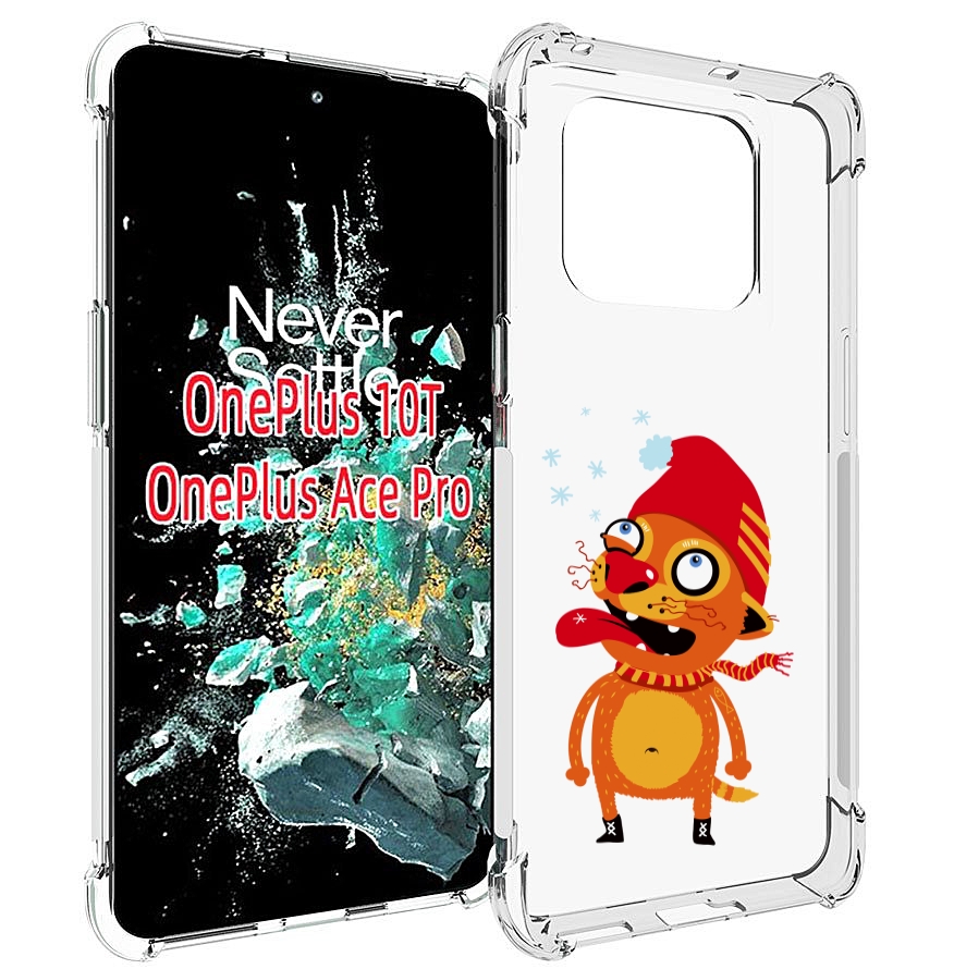 

Чехол MyPads Зимний кот для OnePlus 10T, Прозрачный, Tocco