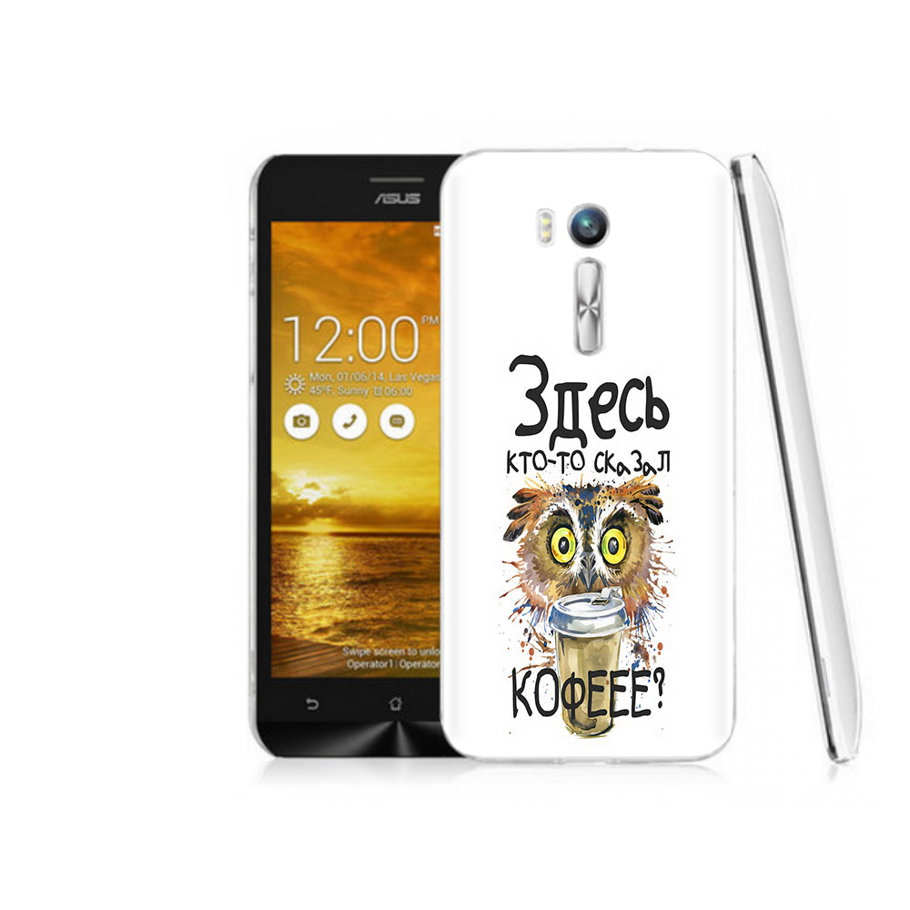 

Чехол MyPads Tocco для Asus ZenFone Go (ZB551KL) Здесь кто то сказал кофе, Прозрачный, Tocco