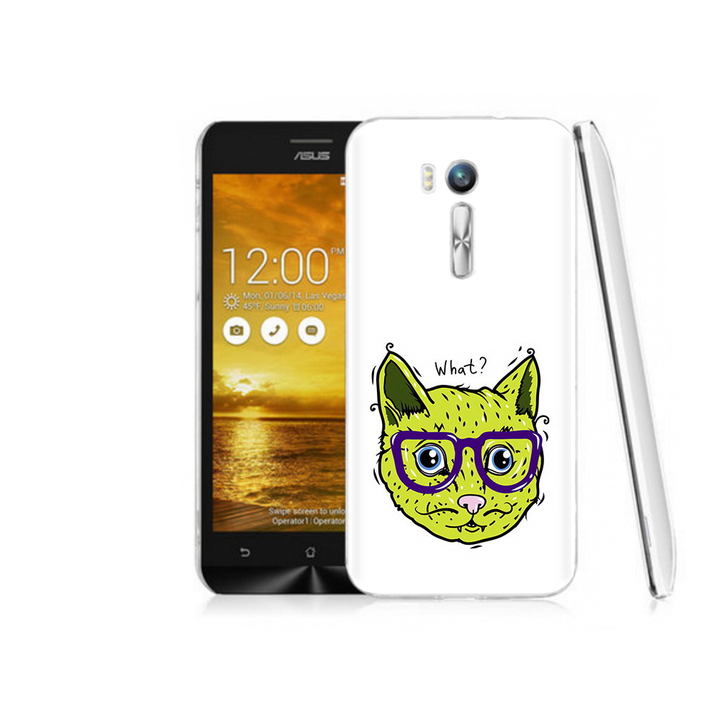Чехол MyPads Tocco для Asus ZenFone Go (ZB551KL) Зеленый кот