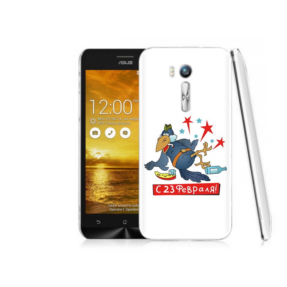 Чехол MyPads Tocco для Asus ZenFone Go (ZB551KL) 23 февраля веселая птица