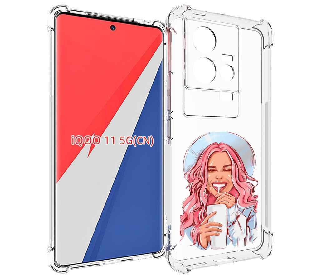 

Чехол MyPads веселая-девушка-модель женский для Vivo iQOO 11, Прозрачный, Tocco