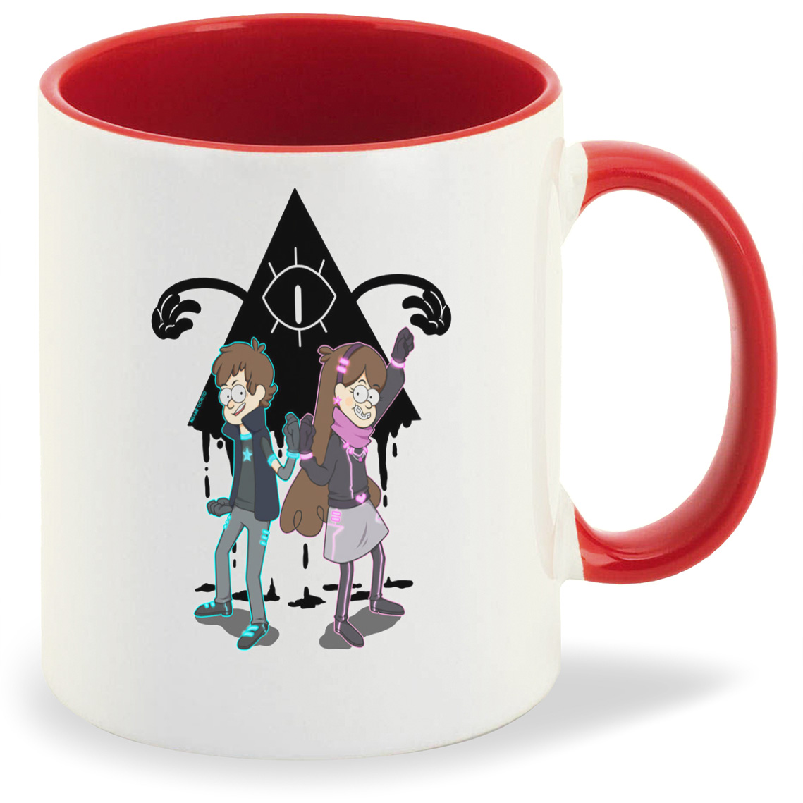 

Кружка CoolPodarok Мультфильмы Гравити Фолз Gravity falls Nightmare, Мультфильмы Гравити Фолз Gravity falls Nightmare (двое и на фоне черный треугольник)