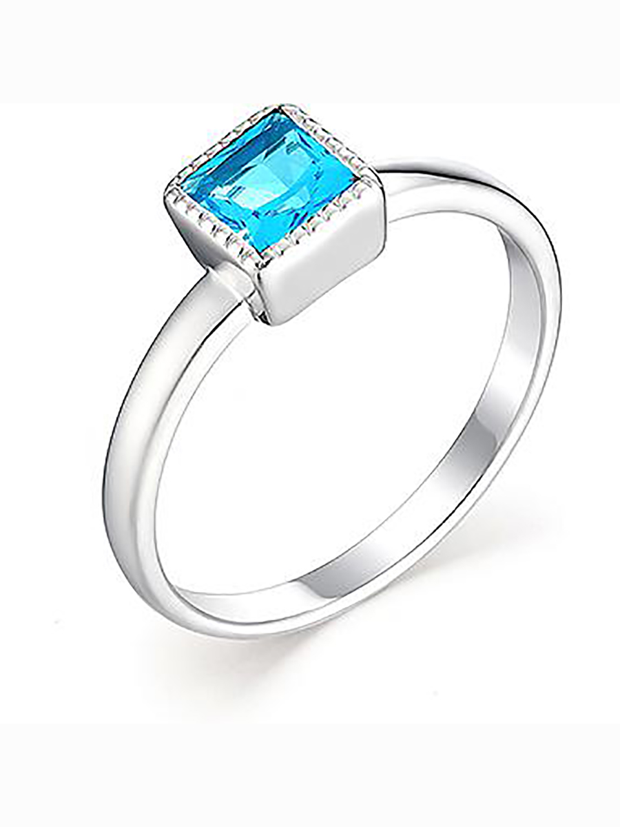 

Кольцо с 1 топазом из серебра р. 16 Алкор серебро 01-0098_00ТБ-00, 01-0098_00ТБ-00