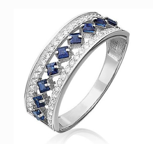 

Кольцо из золота р.  PLATINA jewelry 01-0586-00-105-1120-30, сапфир\бриллиант, 01-0586-00-105-1120-30