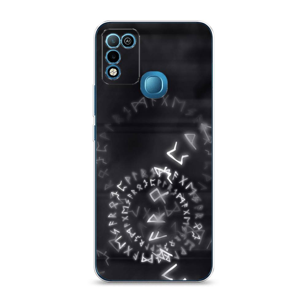 

Чехол на Infinix HOT 10 Play "Руны", Серый;черный, 3100650-3