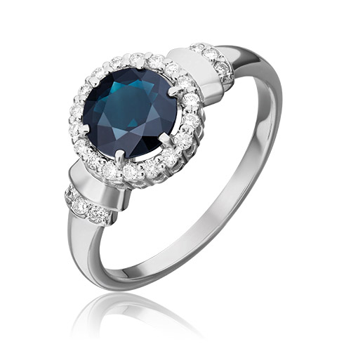 

Кольцо из золота р. 17,5 PLATINA jewelry 01-1304-00-105-1120-30, сапфир\бриллиант, 01-1304-00-105-1120-30