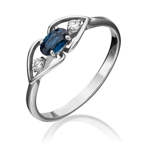 

Кольцо из золота р. , PLATINA jewelry 01-1446-00-105-1120-30, сапфир\бриллиант, 01-1446-00-105-1120-30