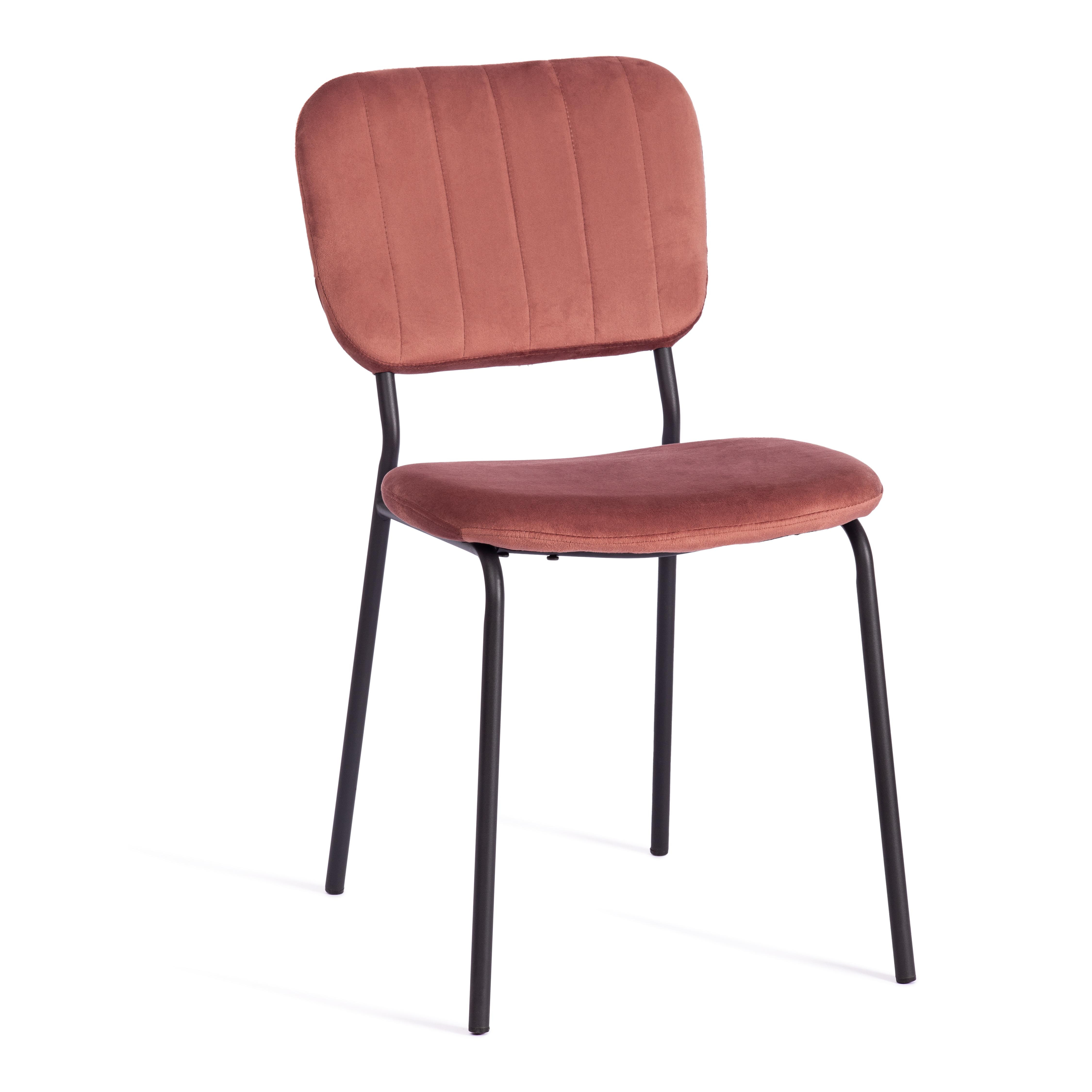 

Стул для кухни Tetchair CAROL металл вельвет, коралловый/черный, CAROL