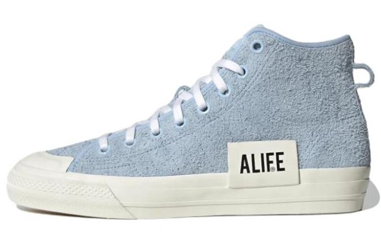 

Кеды унисекс Adidas ALIFE x adidas originals NIZZA High голубые 42 EU, Голубой, ALIFE x adidas originals NIZZA High