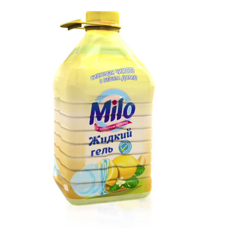 Гель для мытья посуды Milo универсальный, антибактериальное моющее средство с лимоном, 5 л