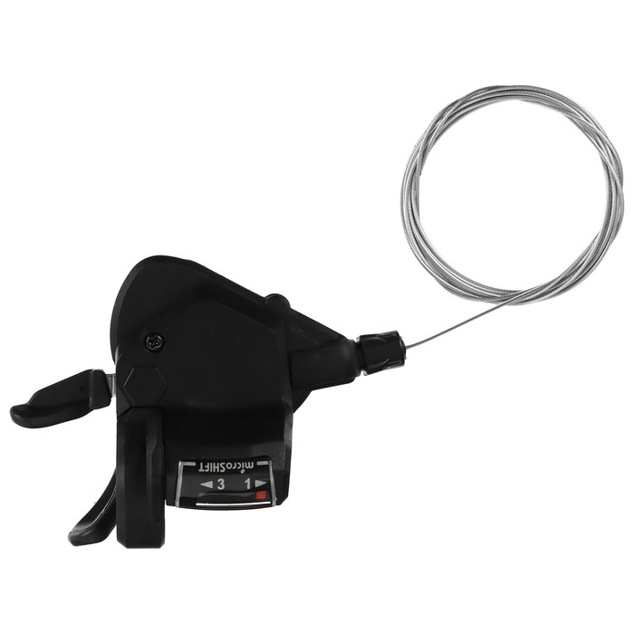 

Шифтер Microshift, TS39-3L, левый 3ск, с тросом 1800мм, Черный