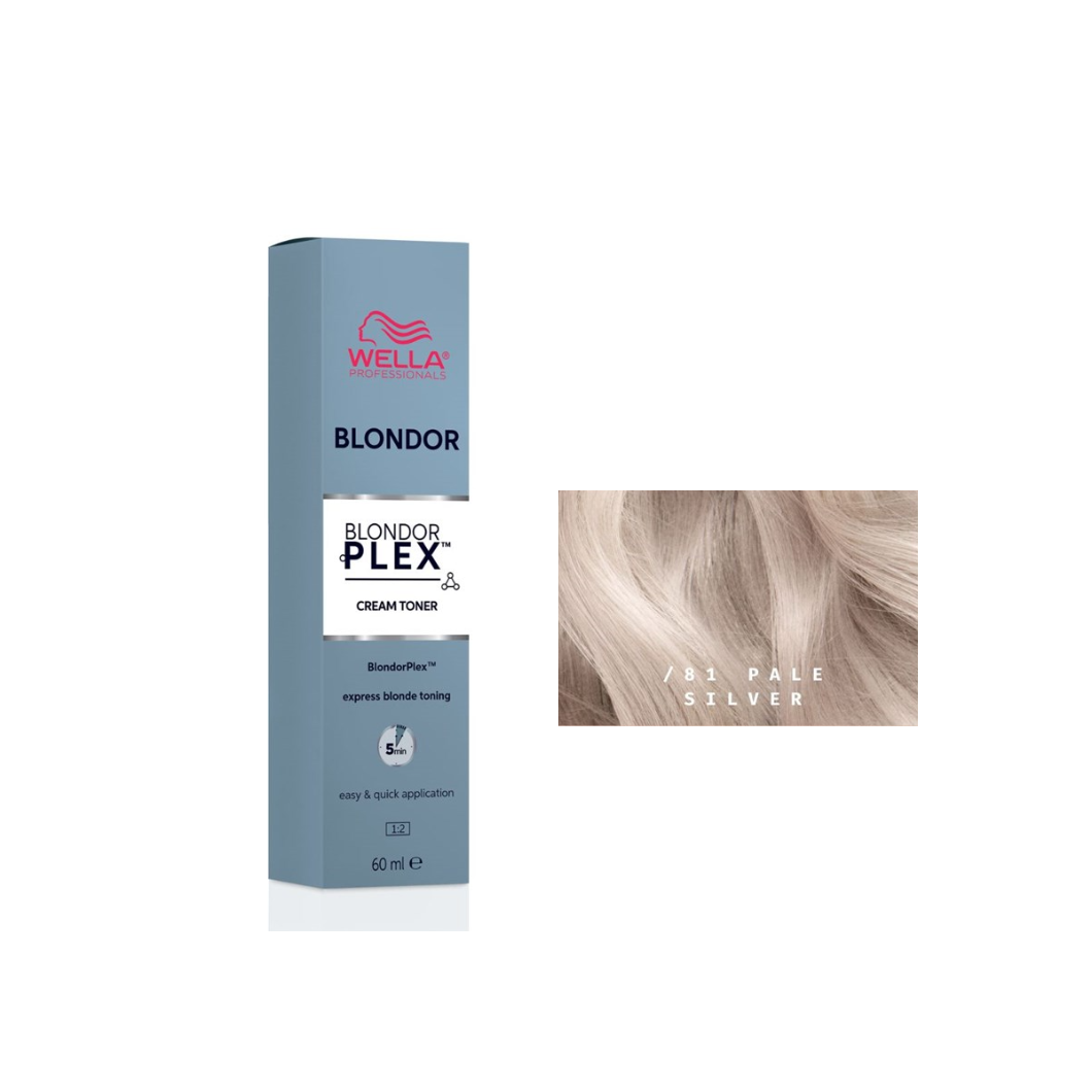 Краска для волос Wella BlondorPlex Cream Toner №81 бледное серебро 60мл