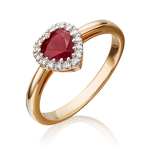 

Кольцо из золота с бриллиантом/рубином р. 16 PLATINA jewelry 01-1512-00-107-1110-30, 01-1512-00-107-1110-30