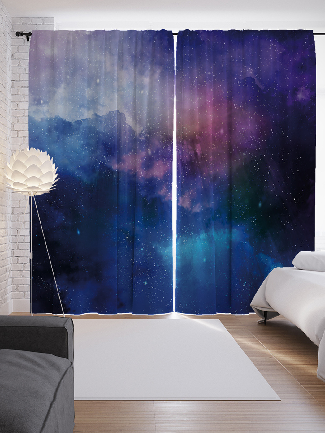 

Шторы с фотопечатью JoyArty «Космическая граница» из сатена, 290х265 см