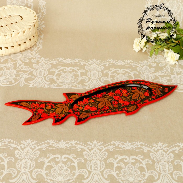

Селедочница «Осётр», 58×17×0,5 см, хохлома, микс