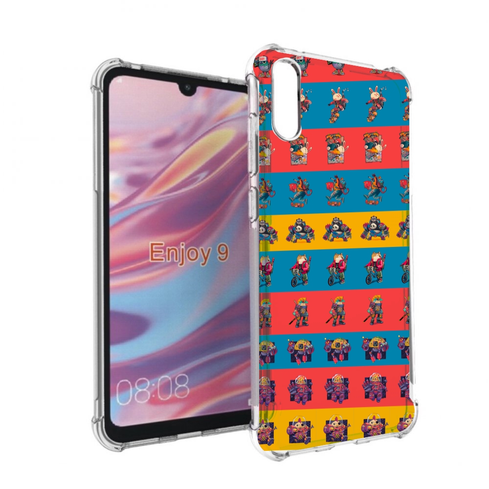 

Чехол бампер MyPads много стикеров для Huawei Enjoy 9, Прозрачный, Tocco