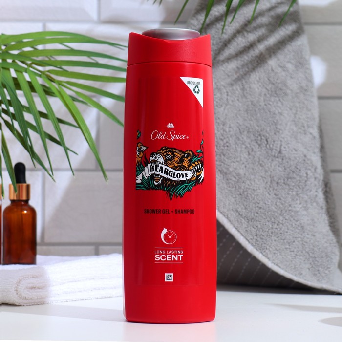 Гель для душа и шампунь Old Spice 2 в 1 Bearglove Дикий аромат 400 мл