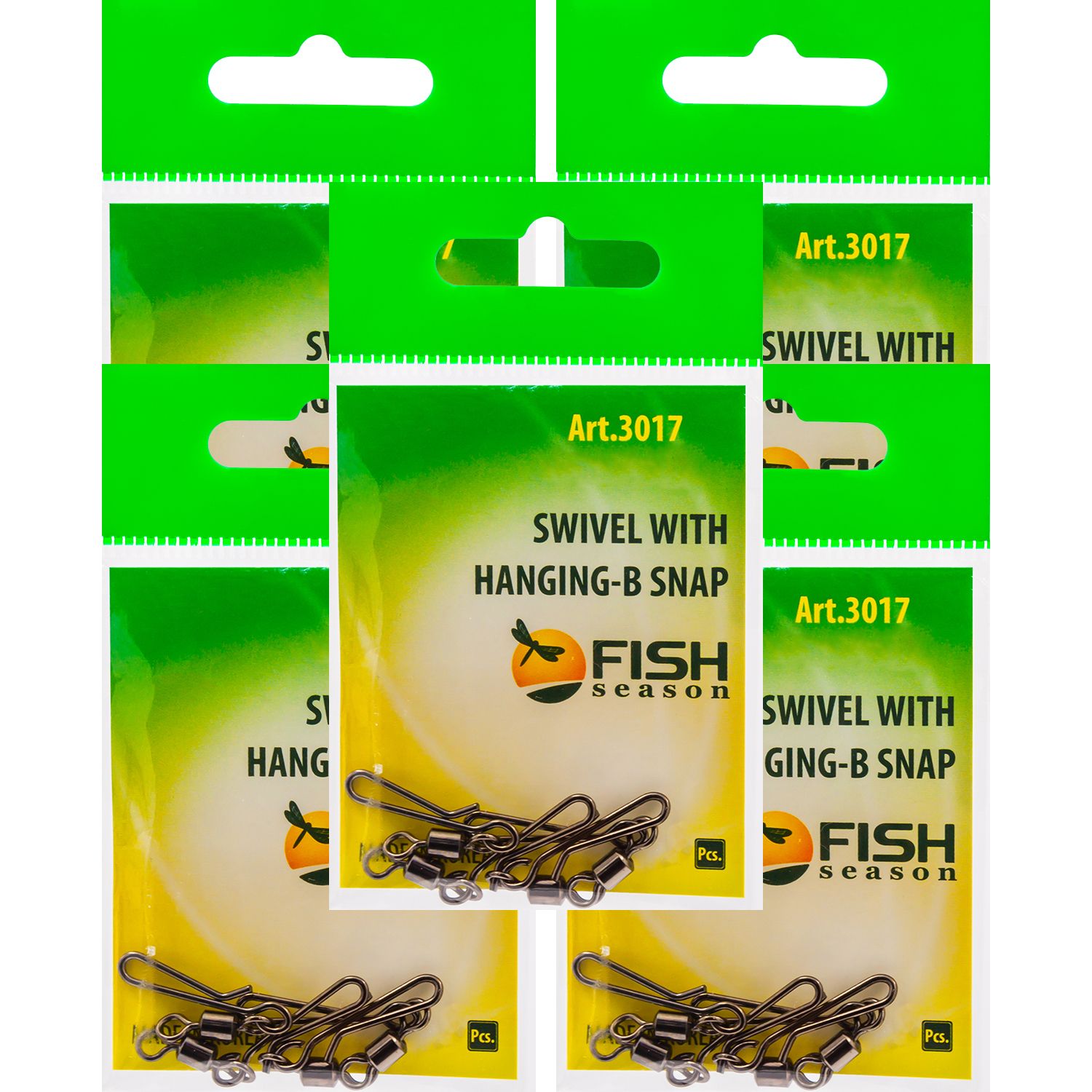 Вертлюжки с быстросъём застёж Fish Season SWIWEL w/HANGING-B Snap 3017 10, 5кг 35шт/5 уп