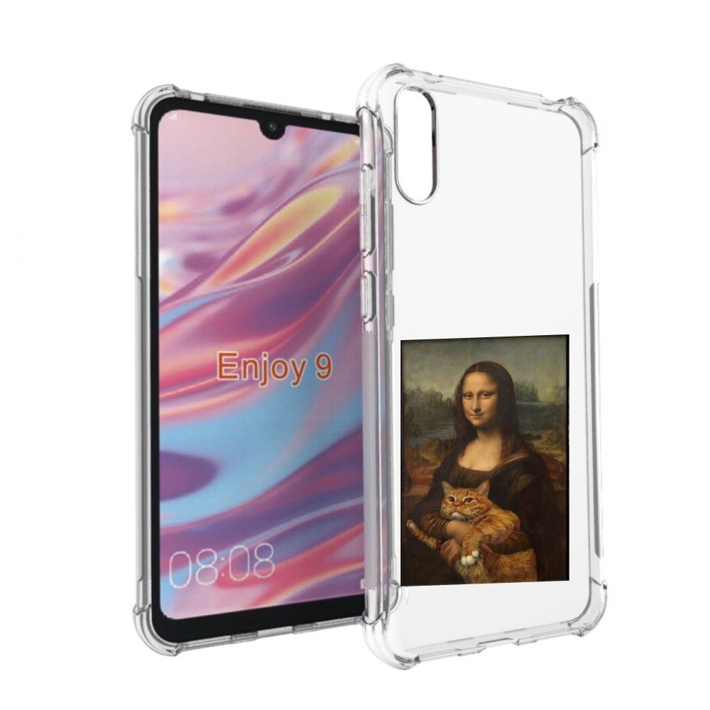 

Чехол бампер MyPads монализа-с-котиком для Huawei Enjoy 9, Прозрачный, Tocco