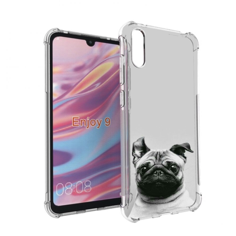 

Чехол бампер MyPads мопс для Huawei Enjoy 9, Прозрачный, Tocco