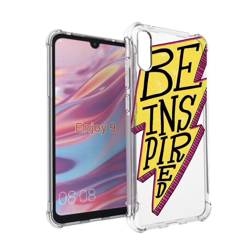 

Чехол бампер MyPads надпись в желтой молнии для Huawei Enjoy 9, Прозрачный, Tocco