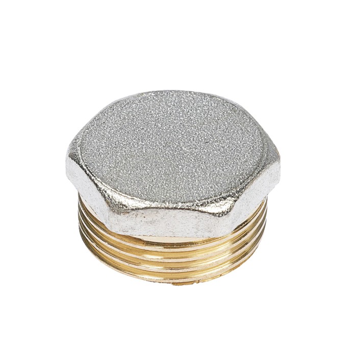 

Заглушка, 3/4", наружная резьба, латунь (10 шт), Серебристый