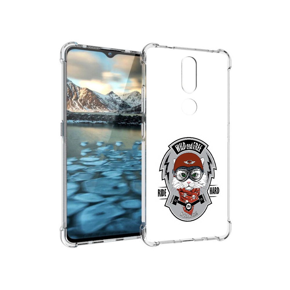 

Чехол MyPads Tocco для Nokia 2.4 кошка в шлеме (PT227049.107.404), Прозрачный, Tocco