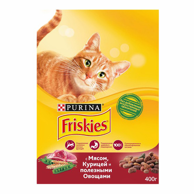 фото Сухой корм для кошек friskies курица и полезные овощи, 400 г