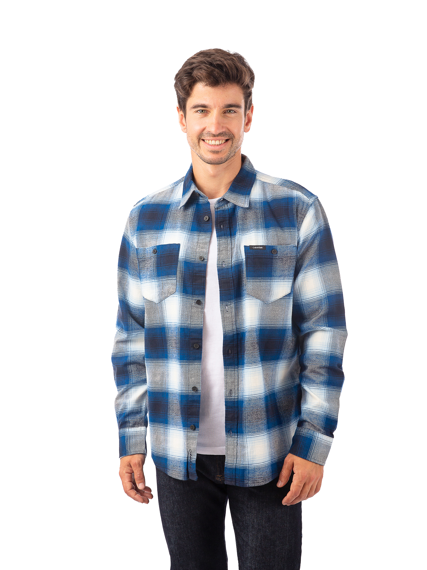 Рубашка мужская Calvin Klein 40KC902 синяя L