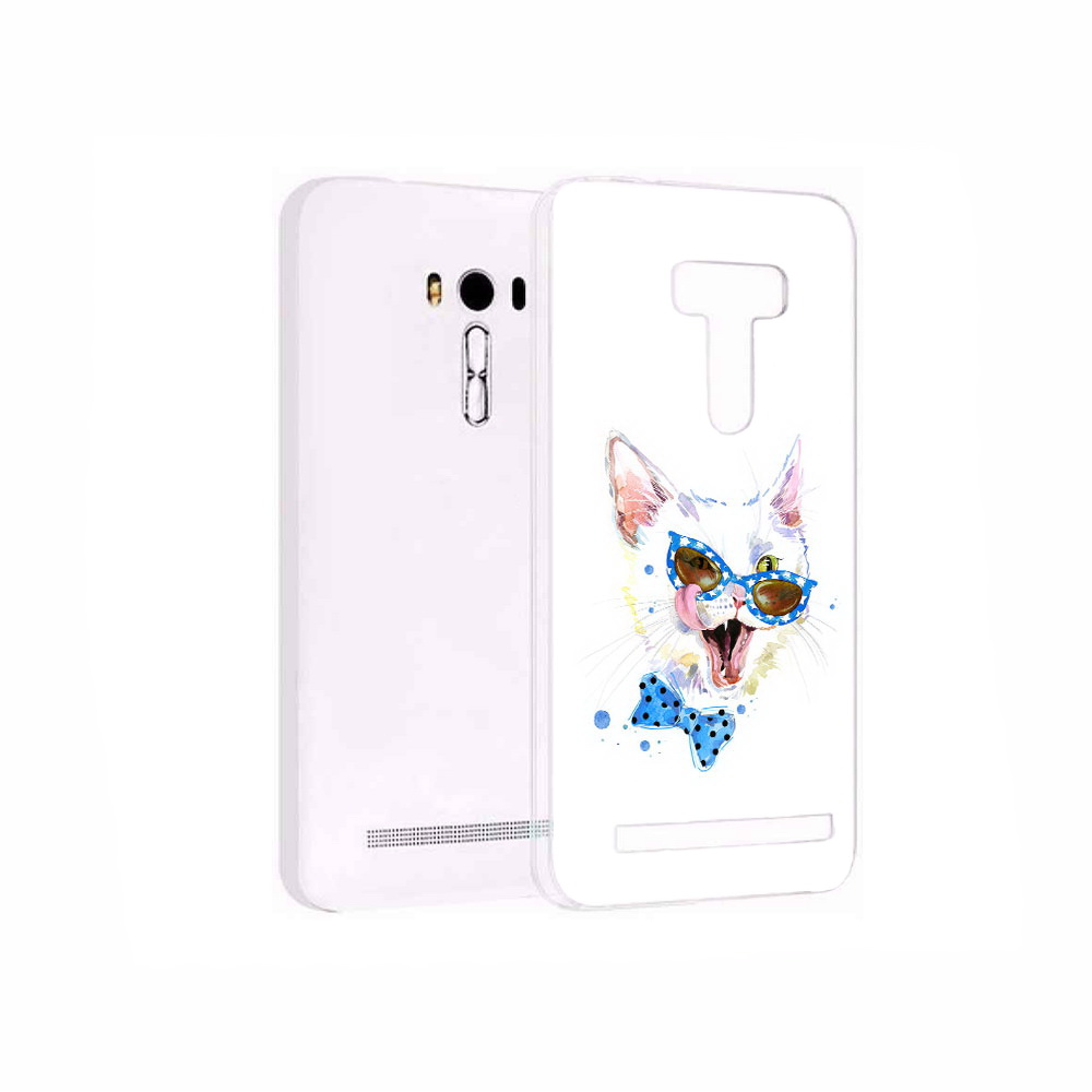 

Чехол MyPads Tocco для Asus ZenFone 2 Laser (ZE550KL) белый кот, Прозрачный, Tocco