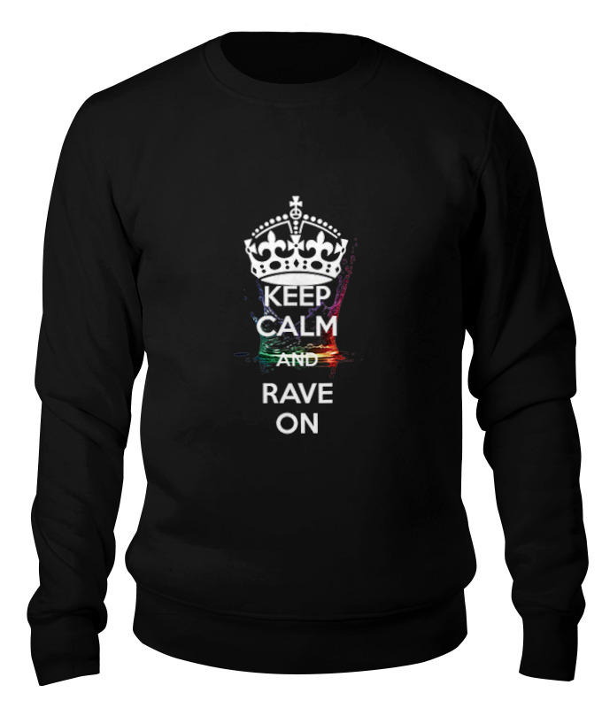 

Свитшот унисекс Printio Eat sleep rave repeat черный S, Eat sleep rave repeat
