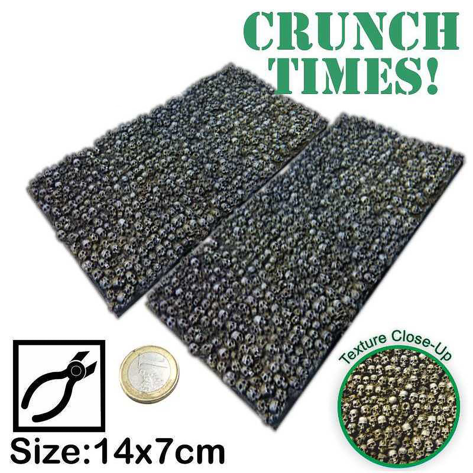 

Форма для декорирования миниатюр Green Stuff World Crunch Times Stacked Skull Plates, Crunch Times