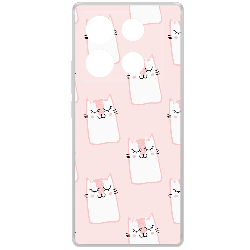 

Чехол-накладка Krutoff Clear Case Котики паттерн для INFINIX Note 40, Прозрачный